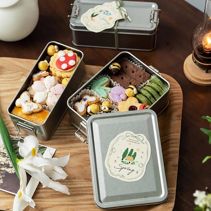 Prostokątne pudełko z blachy,  – Tin Container Lid recenzja i cena